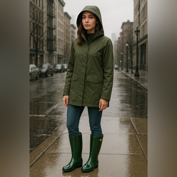 NWOB! UGG Women’s Shaye Rain Boots – Forest Green Gloss Size 6 Waterproof - Picture 4 of 9